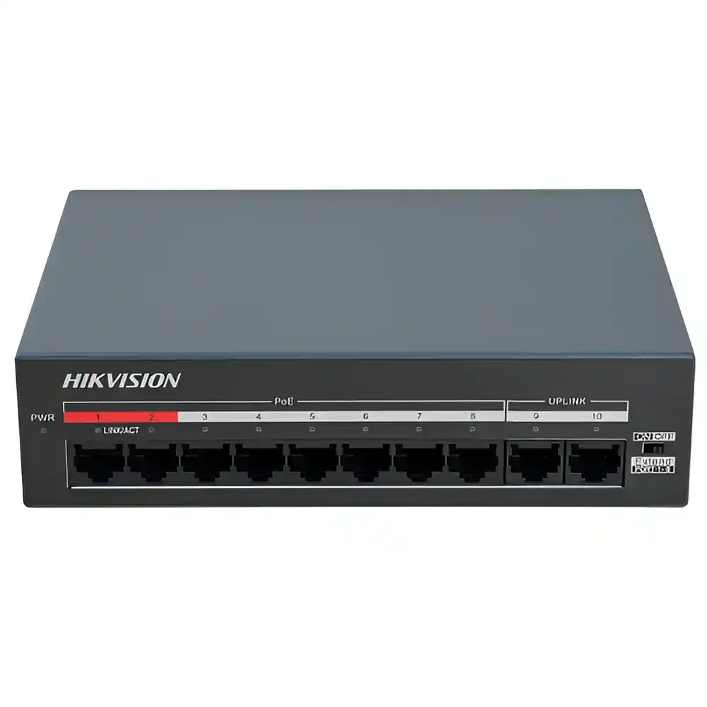 سويتش هيكفيجن 8 منافذ 100/10 ميجابت/ثانية PoE + منفذين (RJ45) 100/10 ميجابايت/ثانية DS-XS10-P Unmanaged Desktop