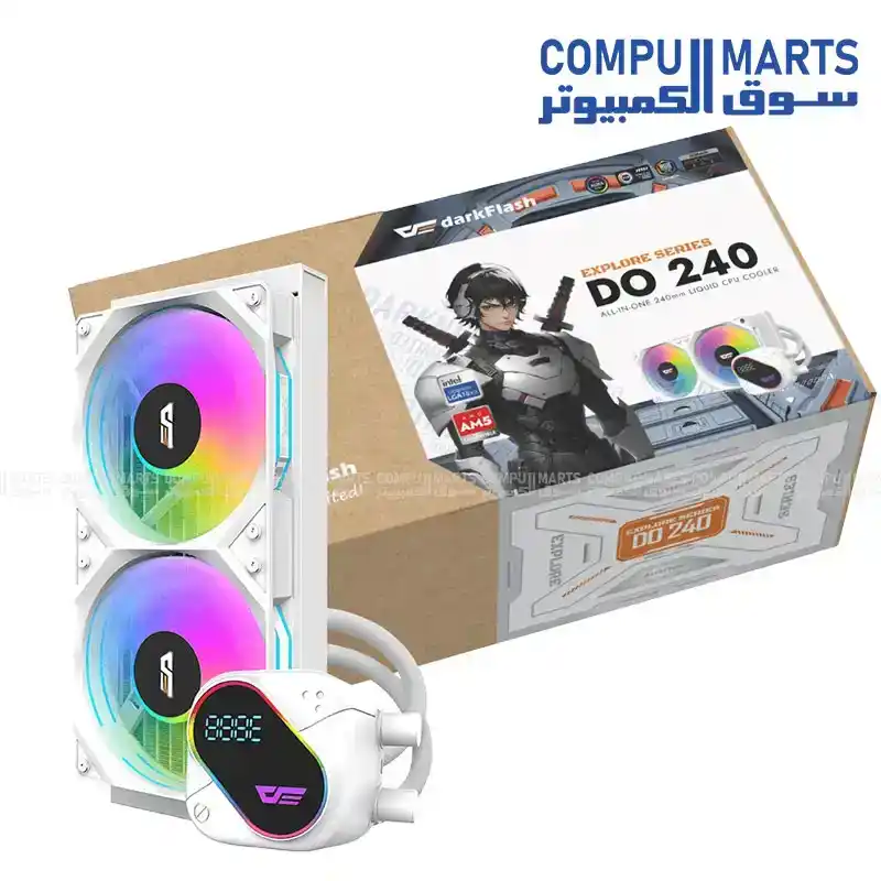 darkFlash EXPLORE DO240 CPU Liquid Cooler 240mm Radiator Intel LGA 1700 18xx AMD AM5 AM4 2 Years Warranty