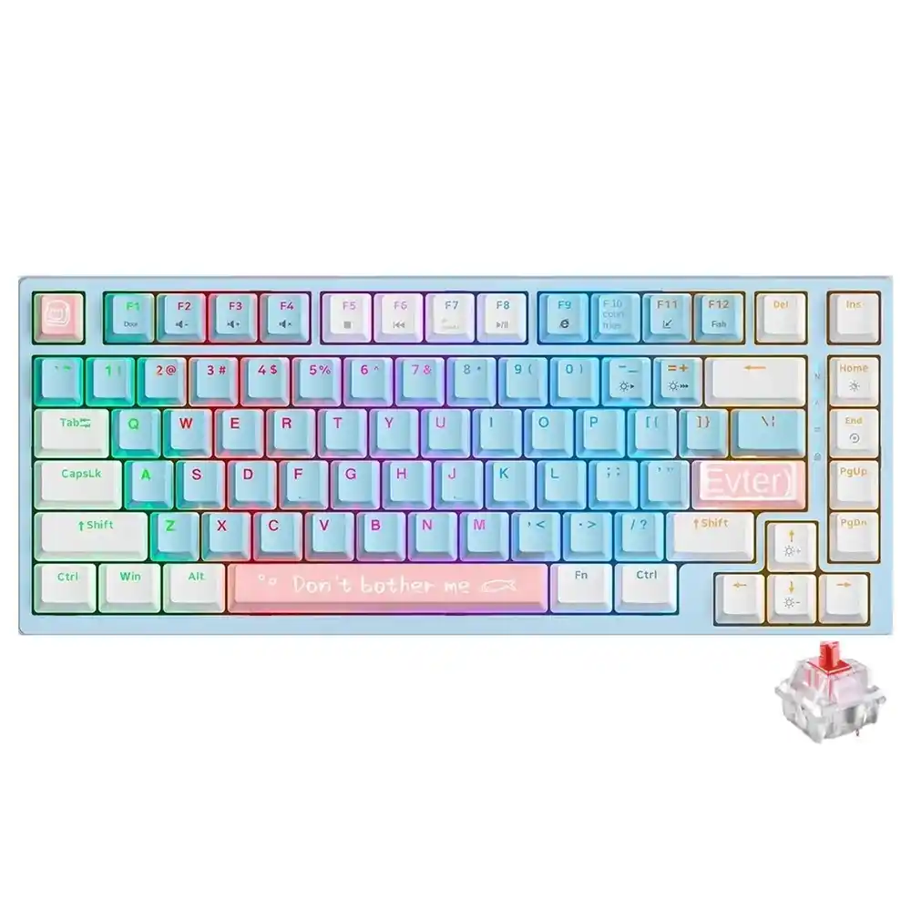 كيبورد اونيكوما سلكى سويتش أحمر RGB RGB جيمنج إنجليزى G52 - أبيض × أزرق