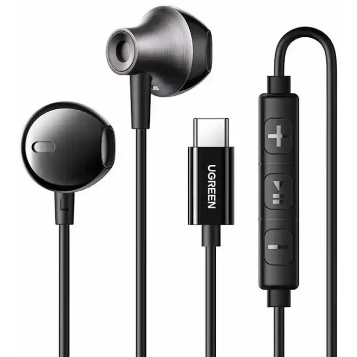 سماعة أذن سلكية UGREEN USB-C داخل الأذن مع ميكروفون EP106 – أسود