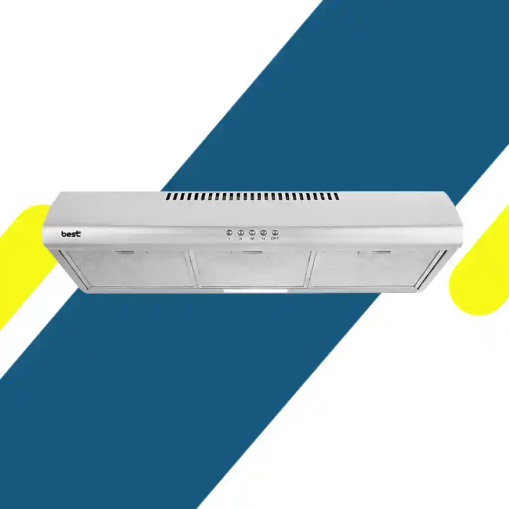 شفاط مطبخ مسطح بيست اير (Best air) 90 سم – 2 موتور إيطالي 222 وات – قوة شفط 650 م³/س – ستانلس – موديل WAVE PLUS 90CM INOX