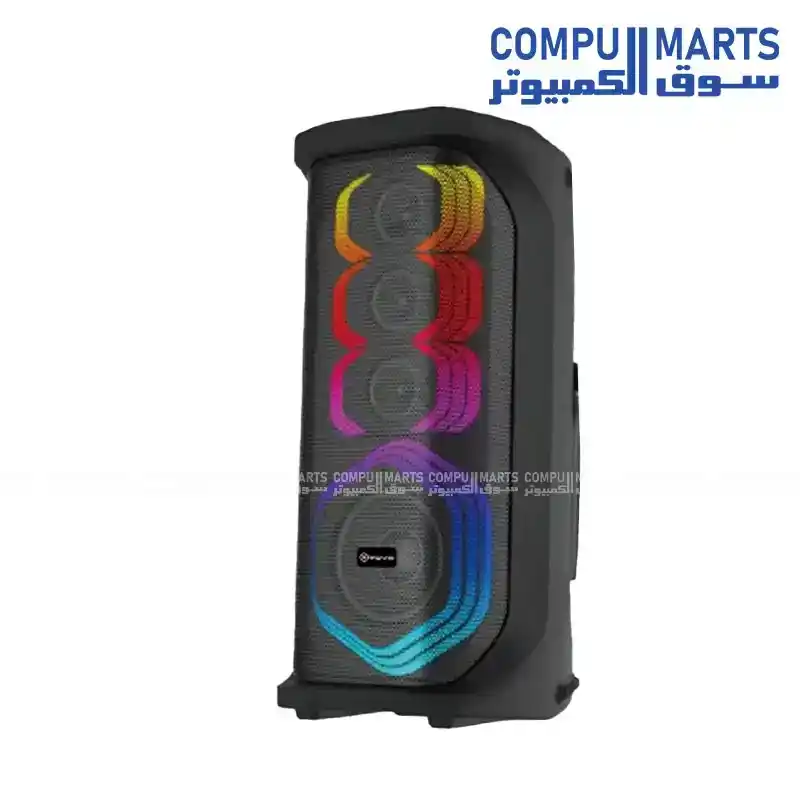 VOVO V-2935 Single 6.5-Inch 80W RGB Party Speaker with Wireless Microphone