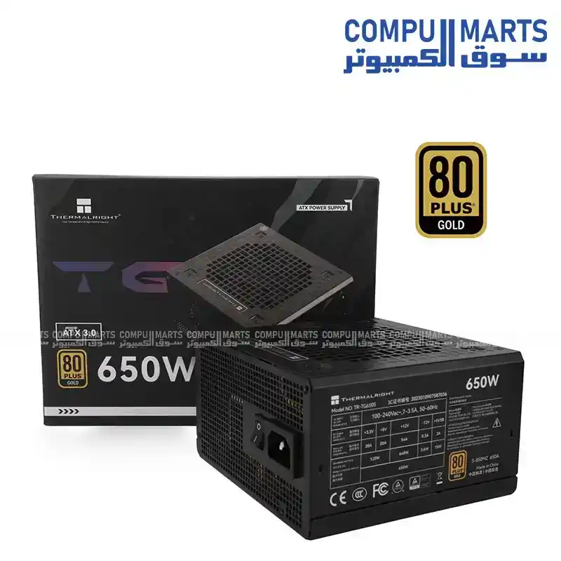 Thermalright TG-650S 650W 80 Plus Gold ATX 3.0 Fixed Cable Power Supply LLC Resonance DC-DC 120mm Fan