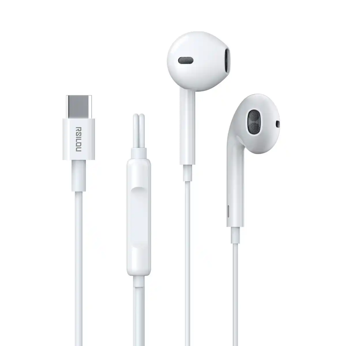 Rsilou Wired Type-C Earphones  (R3508-001) – White