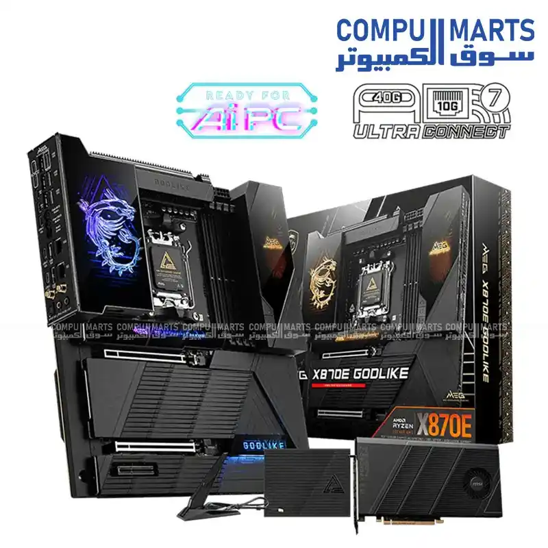 MSI MEG X870E GODLIKE AM5 Motherboard – DDR5 up to 9200 MT/s, PCIe 5.0, 7× M.2 (Gen5/Gen4), Wi-Fi 7, 10G LAN, USB40, E-ATX