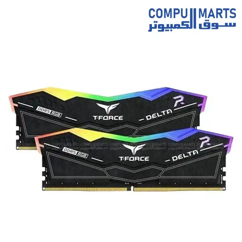 TeamGroup T-Force Delta RGB 64GB (2x32GB) DDR5 6400MHz CL30 Desktop RAM Black-FF3D564G6400HC30CDC01