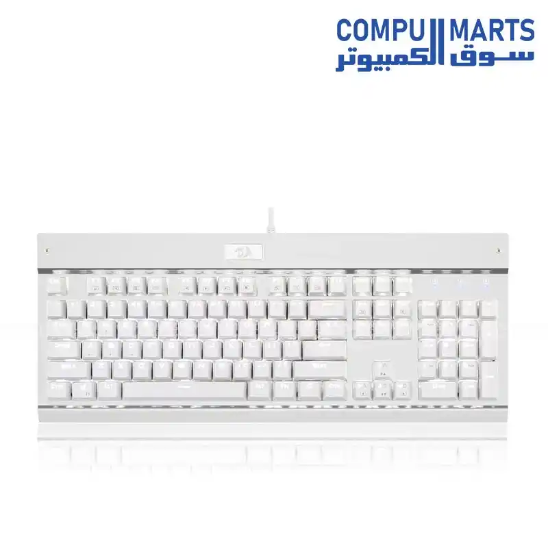 Redragon KG010 Mechanical Gaming Keyboard - Full Size, Brown Switches, White LED Backlit - Black