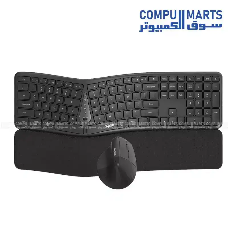 Rapoo 8810ME Wireless Keyboard and Mouse Combo Bluetooth 2.4GHz 1600 DPI Black