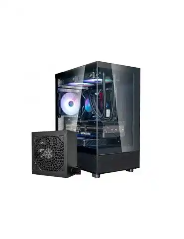 Case SilverStone Lucid 04 Panoramic Micro-ATX Black + PSU 550W