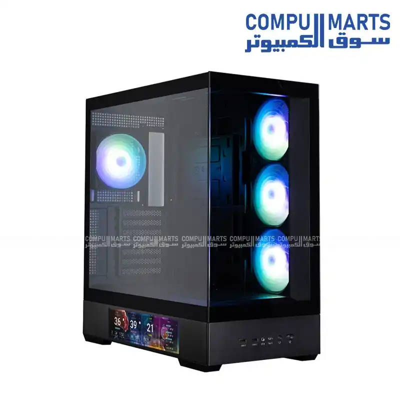 Zalman P40 DS BLACK – ATX Mid Tower Tempered Glass 4 Fans USB-C 420mm GPU 360mm Radiator