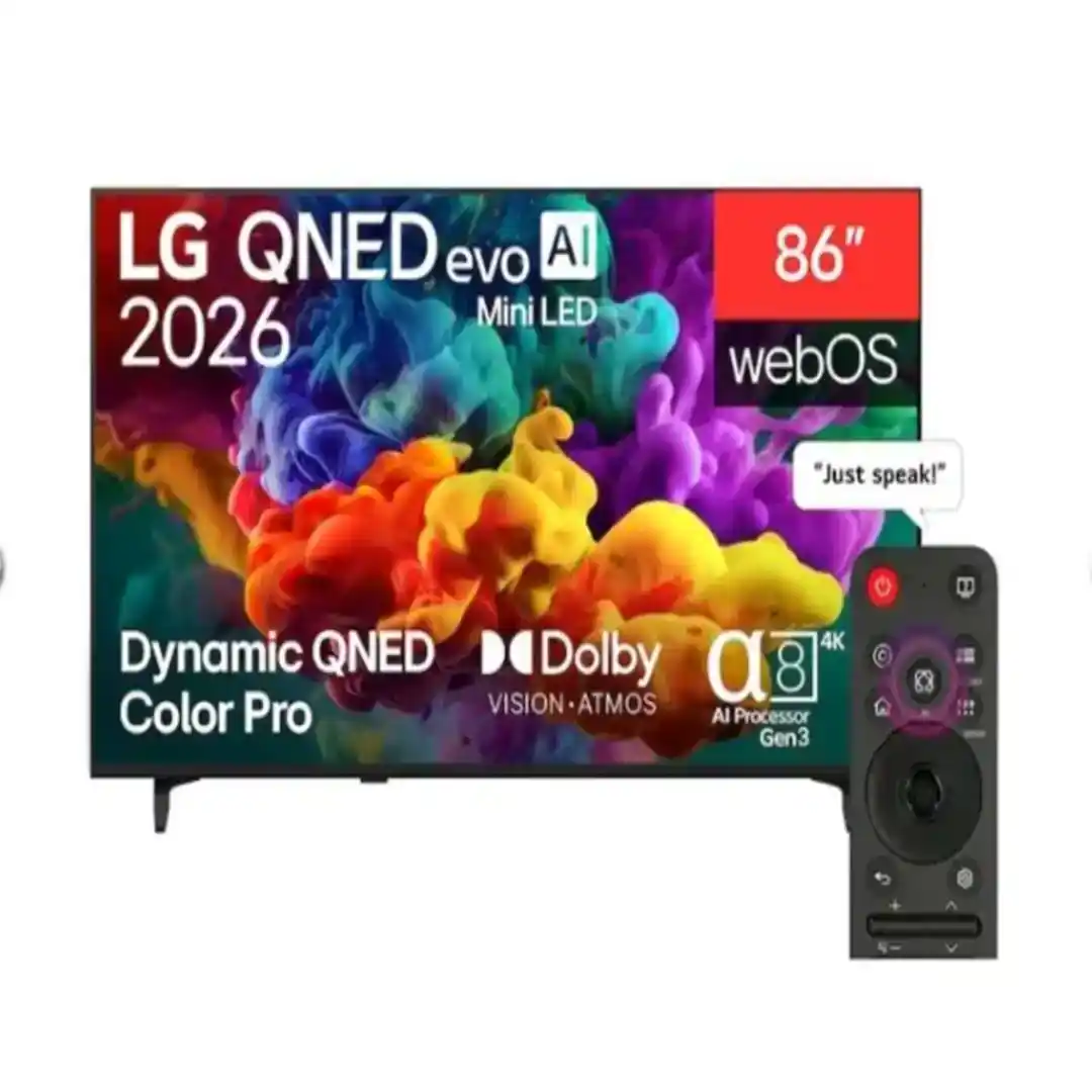 شاشه ال جى 86بوصه سمارت QNED evo AI QNED85 Mini LED ريموت ماجيك 86QNED85B6T