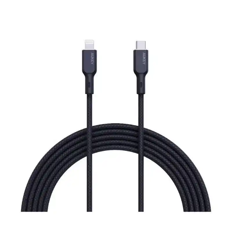 كابل AUKEY Circlet CL USB-C إلى لايتنينج بطول 1 متر شحن سريع - أسود