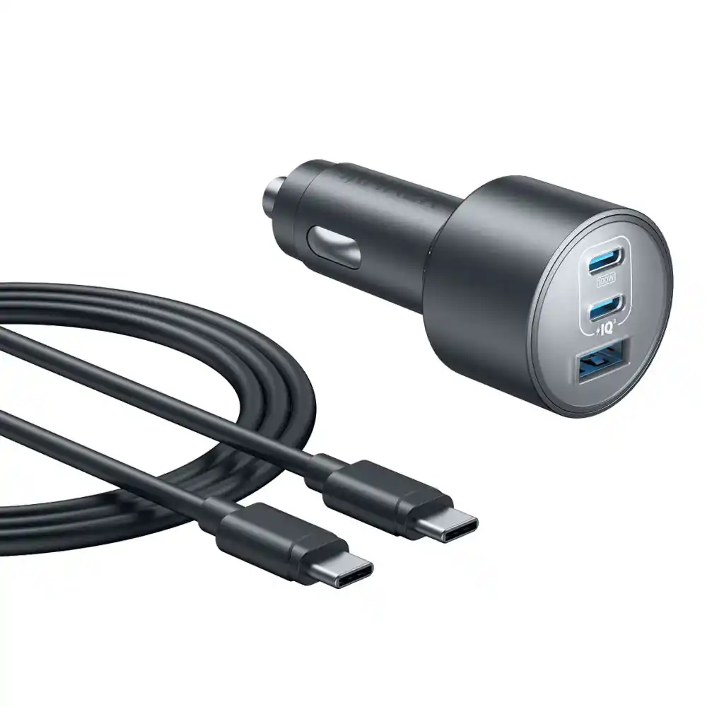Anker Nano Car Charger 167.5W, 3 Ports with USB-C to USB-C cable