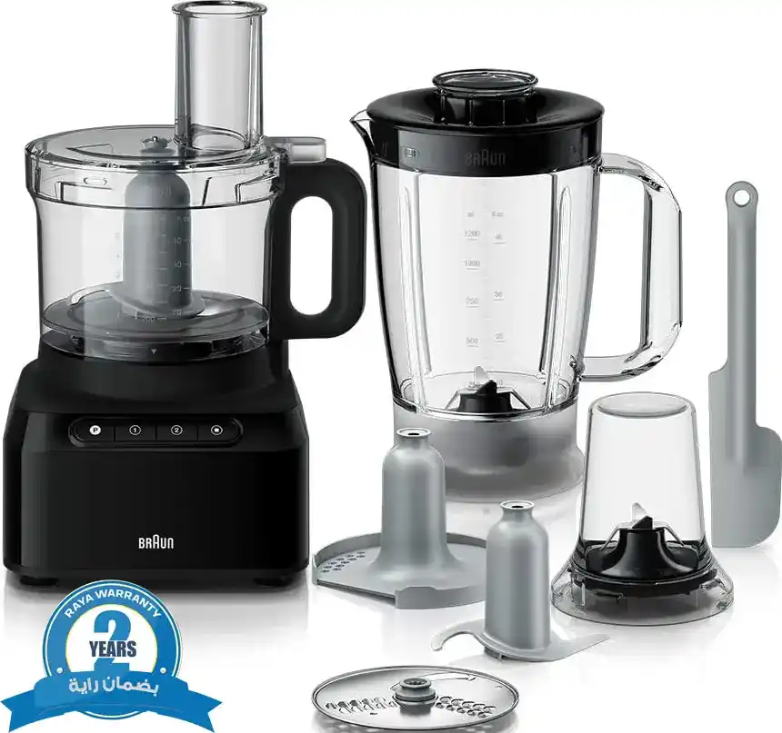 Braun Food Processor, 800 Watt, Black, FP3132BK