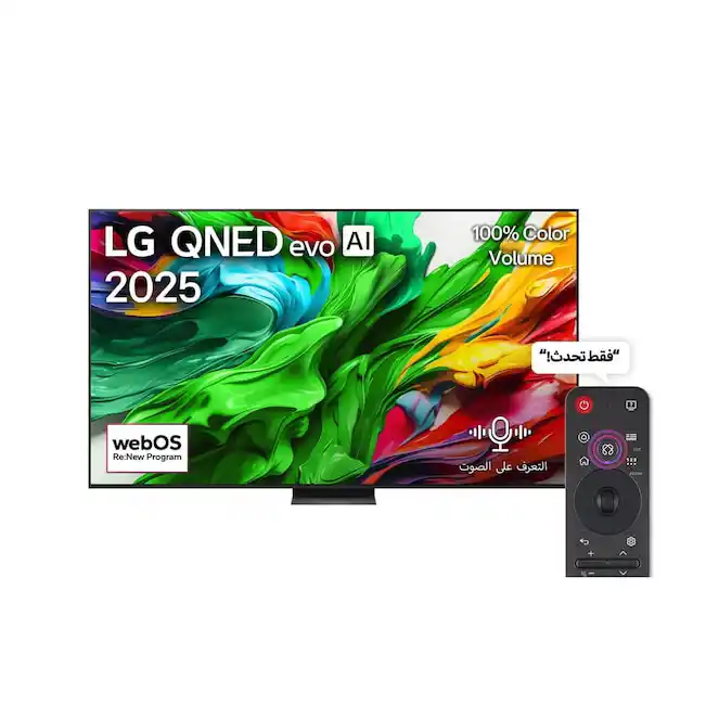 تلفزيون سمارت QNED evo ال جي، 100 بوصة، دقة 4K، برسفير داخلي، 100QNED86A6A - أسود