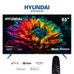تلفزيون سمارت بدون فريم هيونداي، 65 بوصة، دقة 4K، برسفير داخلي، L65HYNDA650 - أسود