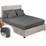 طقم ملاية سرير أستيك قطن فوربد، 3 قطع، 120×200×30 سم - رمادي داكن