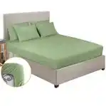 طقم ملاية سرير أستيك قطن فوربد، 3 قطع، 180×200×30 سم - أخضر