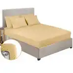 طقم ملاية سرير أستيك قطن فوربد، 3 قطع، 180×200×30 سم - أصفر