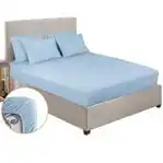طقم ملاية سرير أستيك قطن فوربد، 3 قطع، 180×200×30 سم - أزرق فاتح