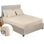 طقم ملاية سرير أستيك قطن فوربد، 3 قطع، 180×200×30 سم - بيج
