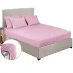 طقم ملاية سرير أستيك قطن فوربد، 3 قطع، 180×200×30 سم - روز