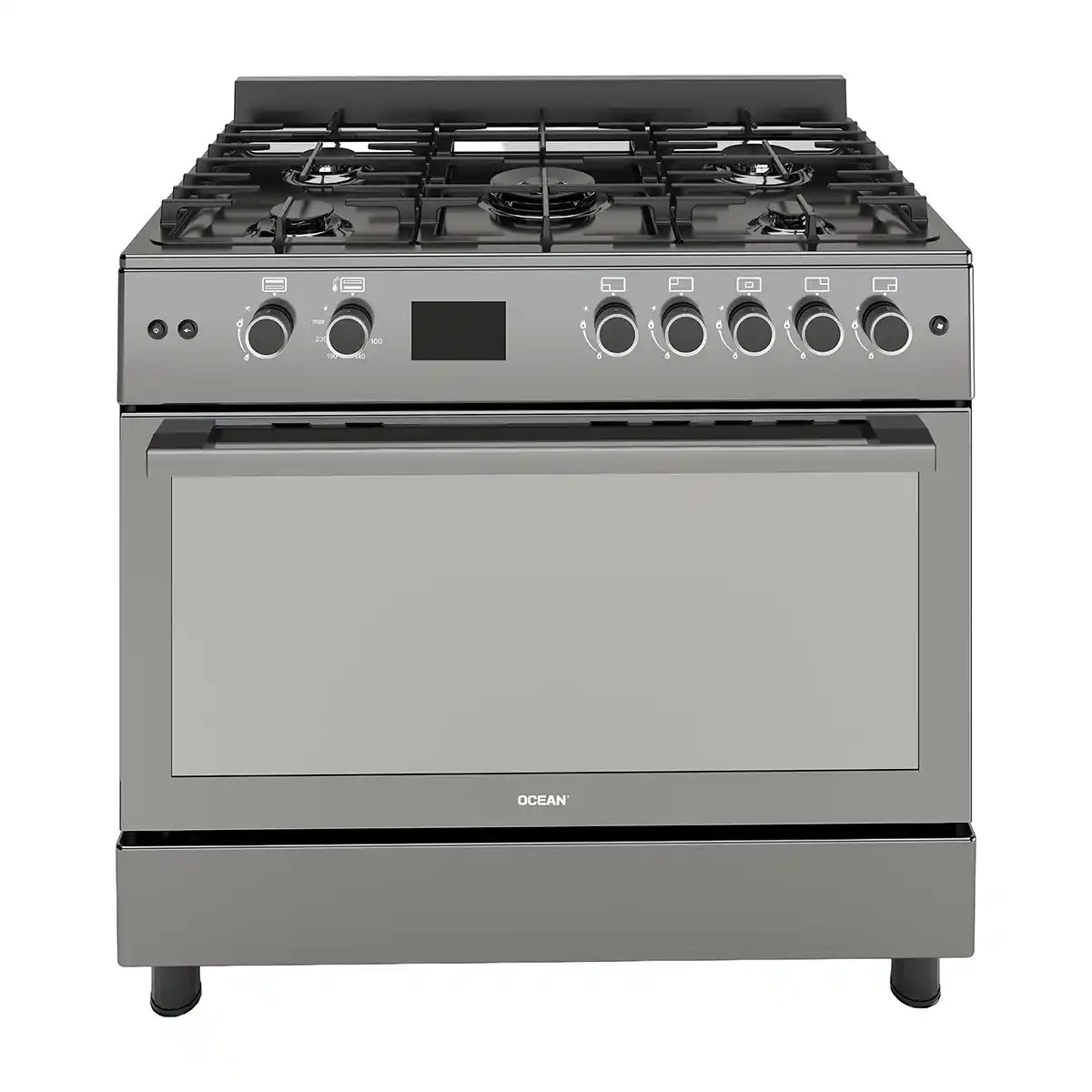 بوتاجاز غاز أوشن، 90 سم، OCGR9650-30XBP - فضي غامق