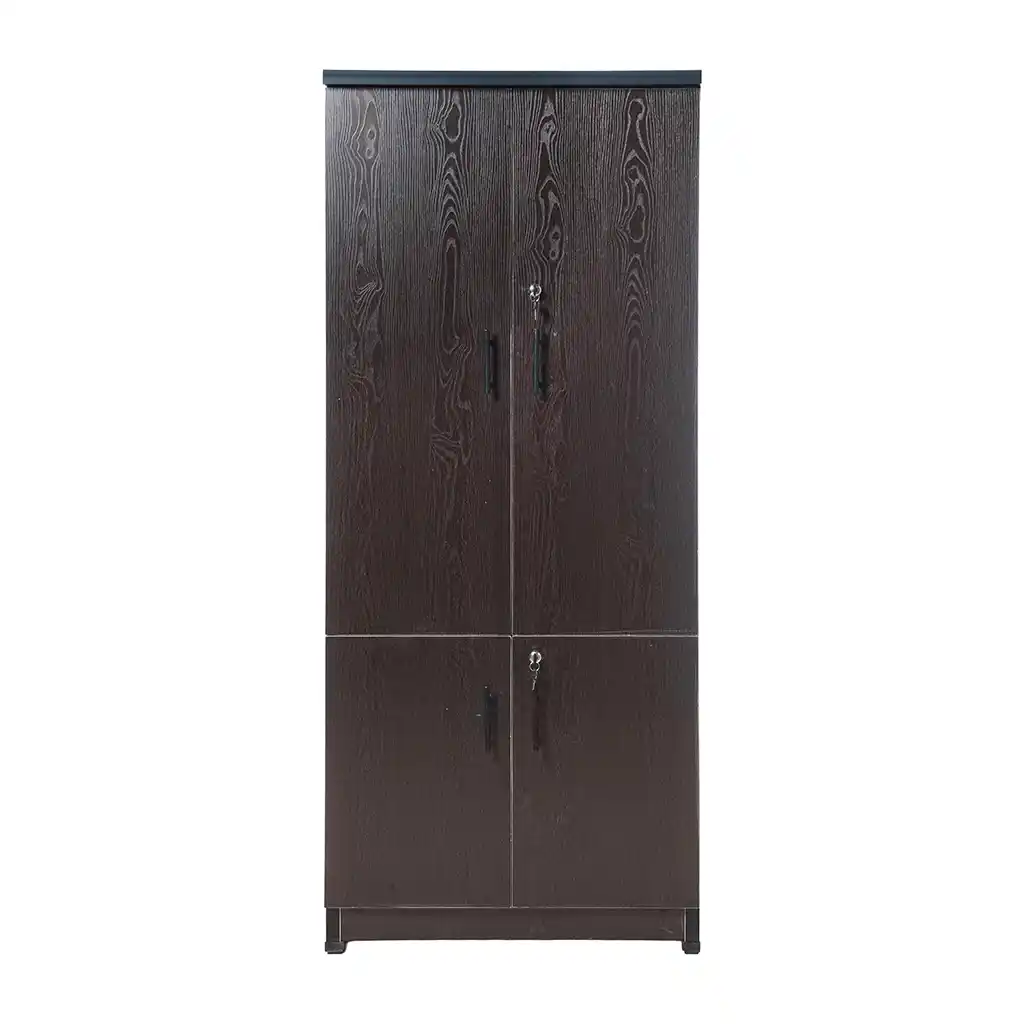 دولاب مكتب ام دي اف، 193×80×42 سم - بني داكن