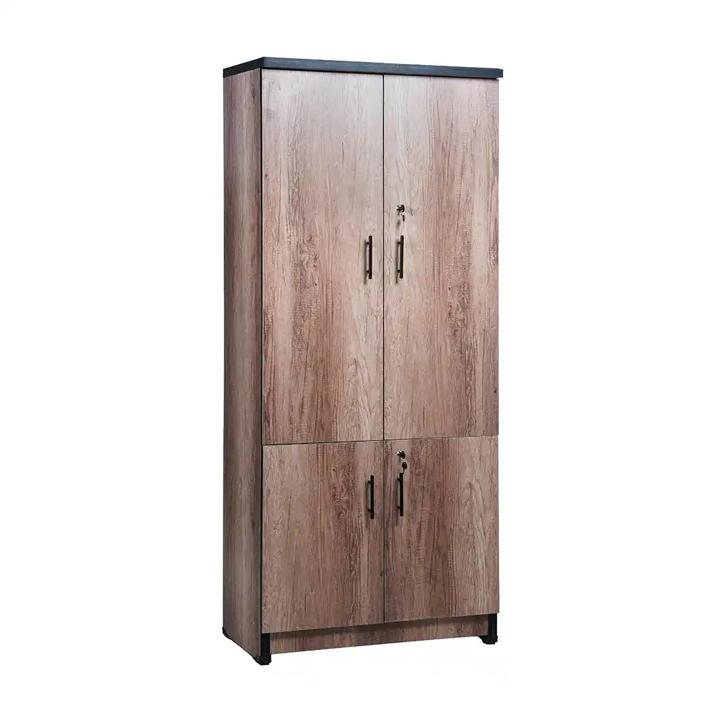 دولاب مكتب ام دي اف، 193×80×42 سم - بني فاتح
