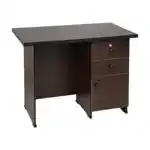 مكتب خشب صناعي، 3 درج، 100×55×78 سم - بني داكن
