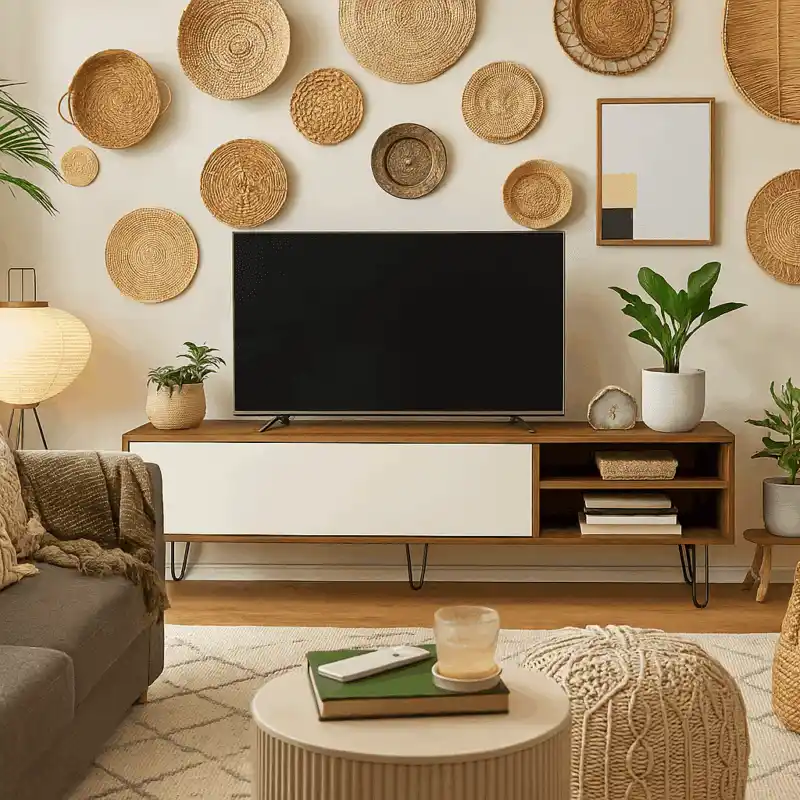 ترابيزة تليفزيون خشب ام دي اف، 160×35×50 سم - بني أوف وايت