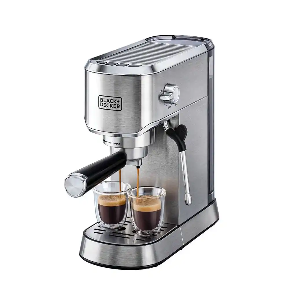 ماكينة قهوة اسبريسو بلاك أند ديكر، 1 لتر، 1450 وات، ECM150-B5 - فضي
