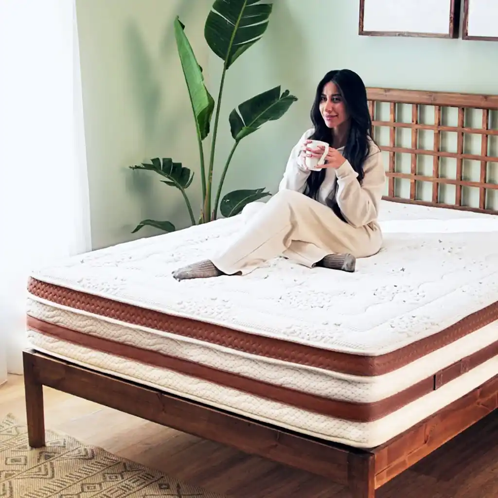 مرتبة بسوست منفصلة جولدن المأمون، 200×200×32 سم - أبيض
