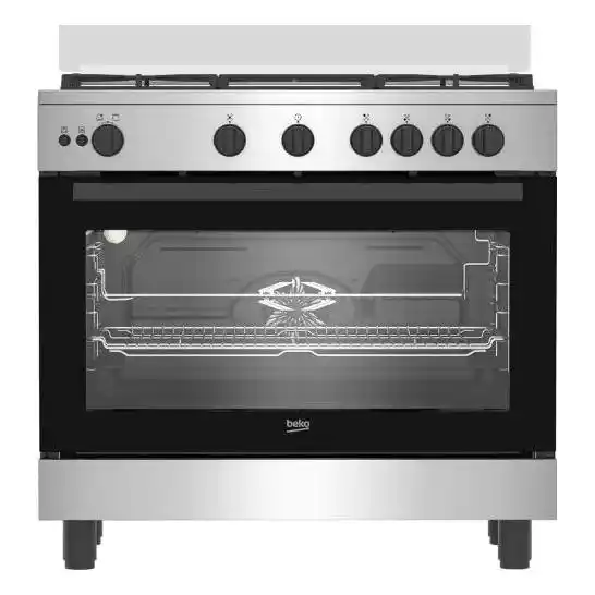 بوتاجاز غاز بيكو، 90 سم، إشعال ذاتي، BGGR 11125 GX-GB - فضي