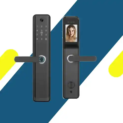 قفل باب ذكي إلكتروني هانز – فتح بالبصمة، البطاقة، الكود والمفتاح – تحكم اختياري عبر التطبيق أو الريموت – مقاس 370×73×72 مم – موديل – HR-12P