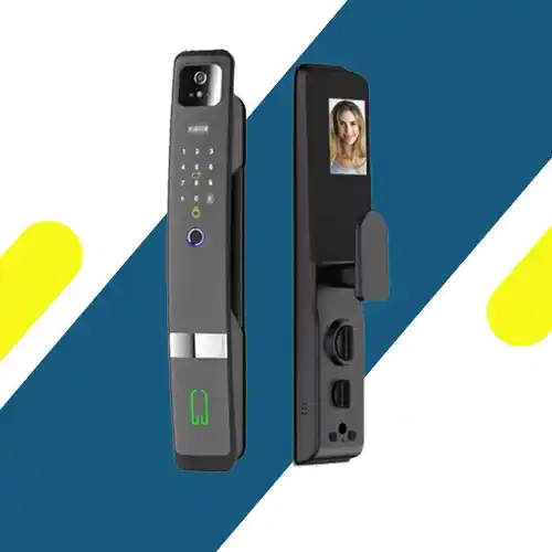 قفل باب ذكي هانز ببصمة الوجه - ألومنيوم فاخر بطرق فتح متعددة (بصمة، بطاقة، كلمة مرور) - موديل - H20