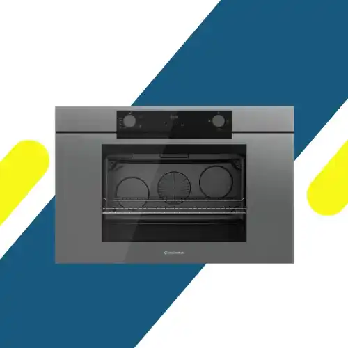 فرن غاز بلت إن إيكوماتيك (Ecomatic) 90 سم كريستال رمادي – G9604PROGR – سعة XXL 120 لتر ديجيتال بالمروحة