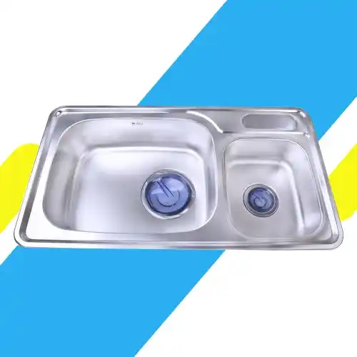 حوض مطبخ بيورتي - ستانلس ستيل مقاس - 87×48 سم - موديل Golden Purity 870