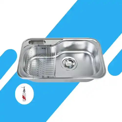 حوض مطبخ كورينا استانلس ستيل 304 مقاس 84 × 51 سم – مع إكسسوارات وتصريف سريع موديل - JIS 840 P