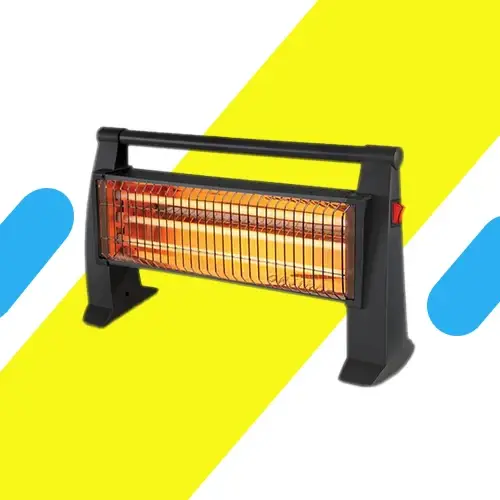 دفاية كهربائية كومتيل – 1500 وات – 3 شمعات كوارتز – أسود - موديل - LX-2820