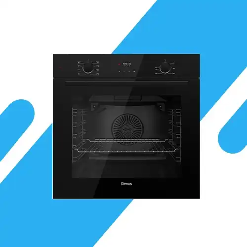 فرن كهرباء بلت إن فيماش كريستال أسود 60 سم – 8 وظائف طهي ومروحة توزيع حرارة – سعة 73 لتر – موديل – QMDMD 642 CS