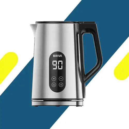 غلاية مياه كهربائية بريفا BRIVA WK190 - TEMP CONTROL ستانلس ستيل مزدوجة الطبقة بسعة 1.7 لتر مع شاشة رقمية