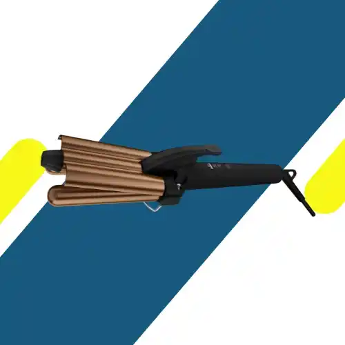 مكواة تجعيد الشعر راش براش (RUSH BRUSH) M2 Plus3 Crimper-Bronze Barrel – إطلالة الـ Beach Waves في لمح البصر
