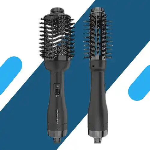 فرشاة تكثيف الشعر راش براش V2 PRO – سيراميك أيوني، 1300 واط، تصميم بيضاوي، أسود