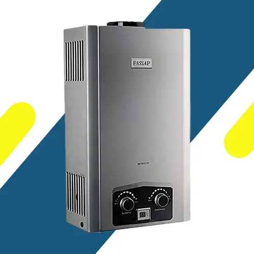 سخان غاز من باساب WH-10L ديجيتال 10 لتر نحاس فضي مزود بأدابتير USB