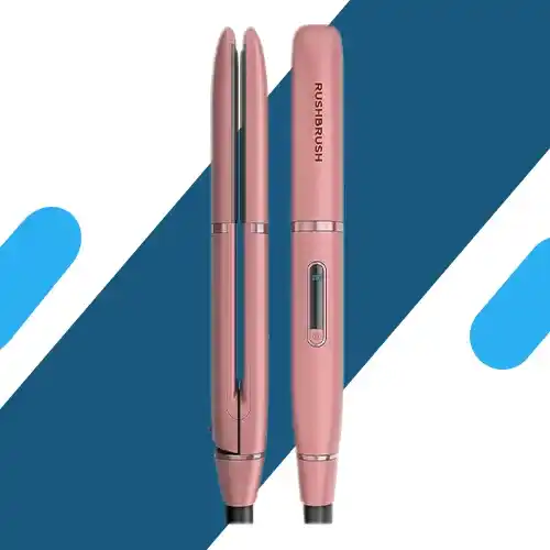 مكواة شعر راش براش X1 Lite - 230 درجة مئوية، 5 مستويات حرارة، سيراميك، ذهبي وردي