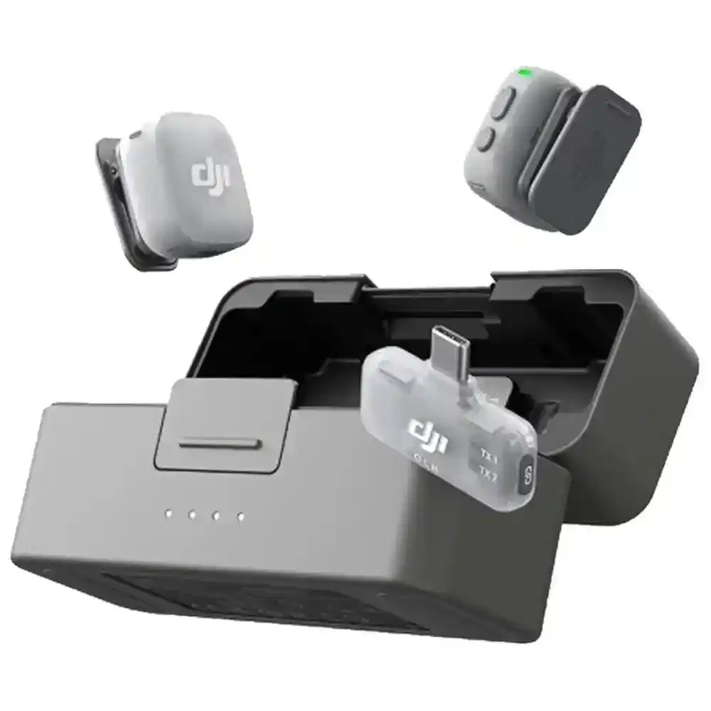 ميكروفون DJI ميني 2 جهازين إرسال + جهاز استقبال للموبايل + علبة شحن - ضمان محلي