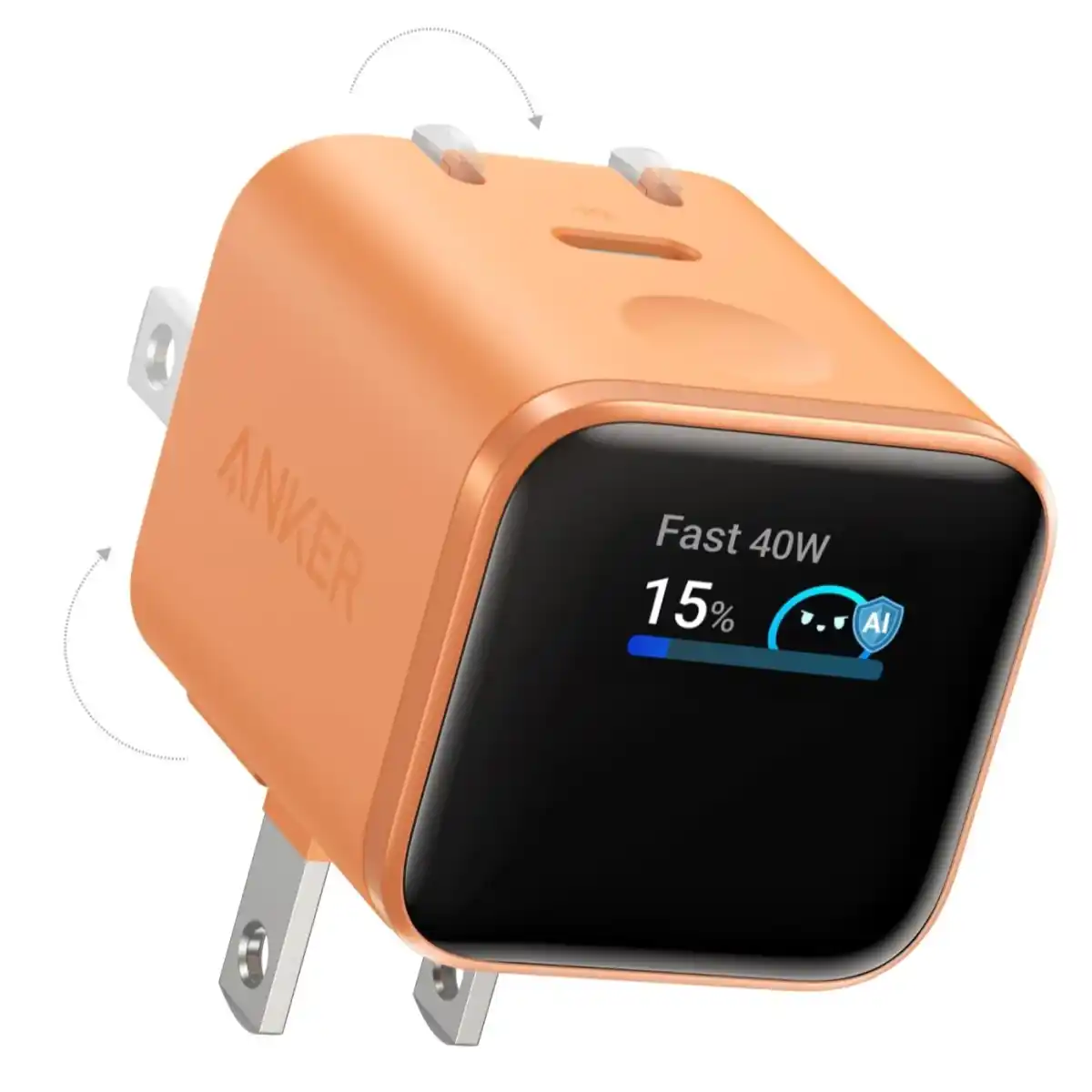 رأس شاحن انكر نانو 45 وات - شاشة Ai سمارت USB-C - قابل للطي