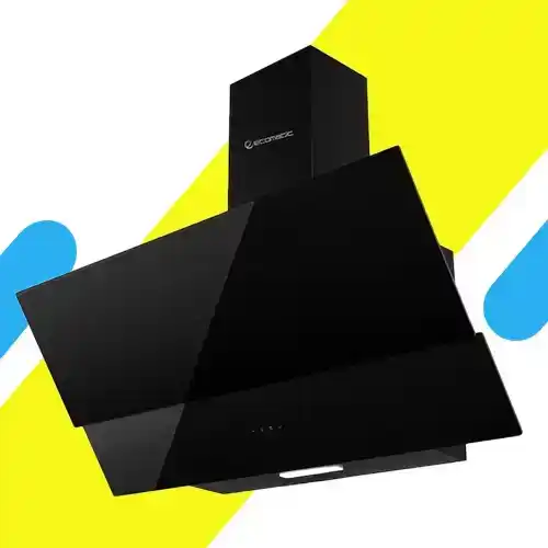 شفاط مطبخ ديكوري إيكوماتيك 90 سم كريستال أسود – قوة شفط 850 م³/ساعة – ريموت كنترول – H9308MRT