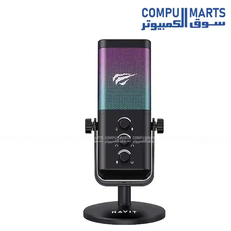 Havit GK65 RGB Recording Live Streaming Gaming Professional Condenser Microphone Black